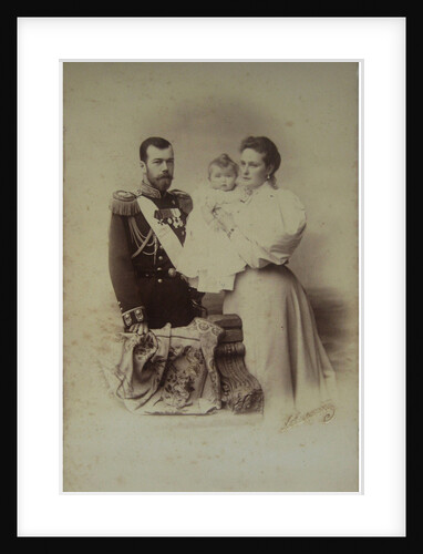 Portrait of Nicholas II of Russia with Alexandra Fyodorovna and Daughter Olga, 1895 by Anonymous
