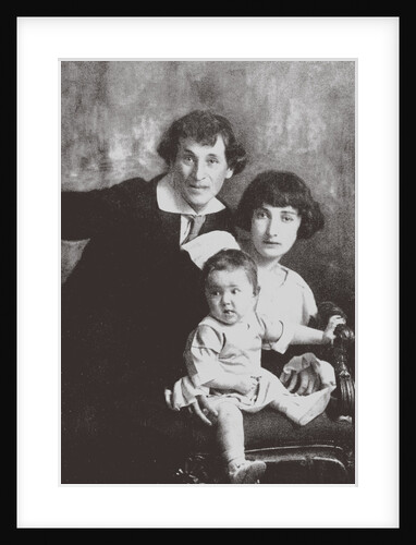 Marc Chagall with his first wife Bella and Daughter Ida, 1917 by Anonymous