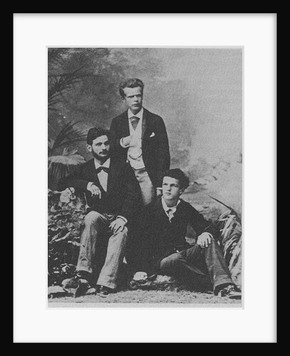 Von Meck Trio. Wladyslaw Pachulski (standing) with Pyotr Danilchenko and Claude Debussy (seated), 1882 by Anonymous