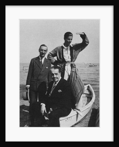 Walter Nouvel, Serge Diaghilev and Serge Lifar on the Lido in Venice, 1927 by Anonymous