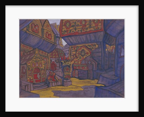 The Court of Prince Vladimir Galitsky. Stage design for the opera Prince Igor by A. Borodin, 1914 by Nicholas Roerich