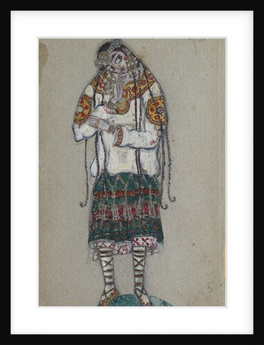 The Girl. Costume design for the ballet The Rite of Spring (Le Sacre du Printemps) by I. Stravinsky, 1912 by Nicholas Roerich