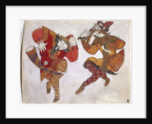 The skomorokhs. Costume design for the opera Prince Igor by A. Borodin, 1914 by Nicholas Roerich