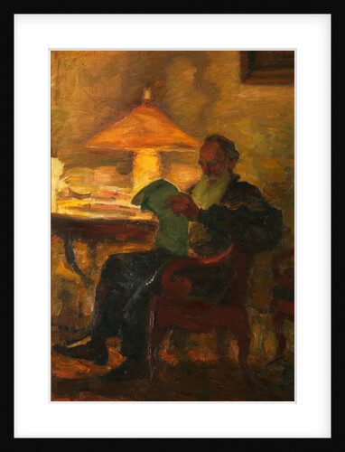 Leo Tolstoy with a newspaper, 1901 by Leonid Osipovich Pasternak