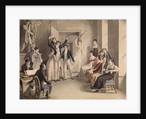 Franz Schubert. Party game of the Schubertians in Atzenbrugg, 1821 by Leopold Kupelwieser