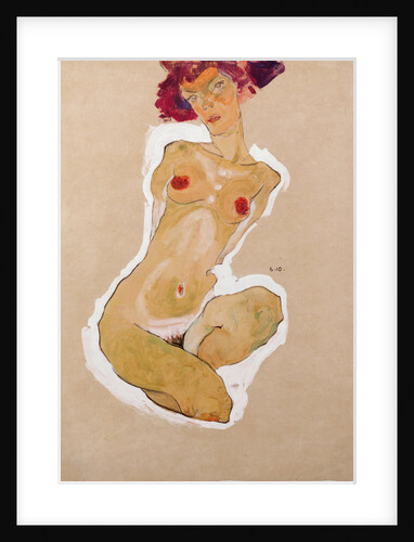Squatting Female Nude, 1910 by Egon Schiele