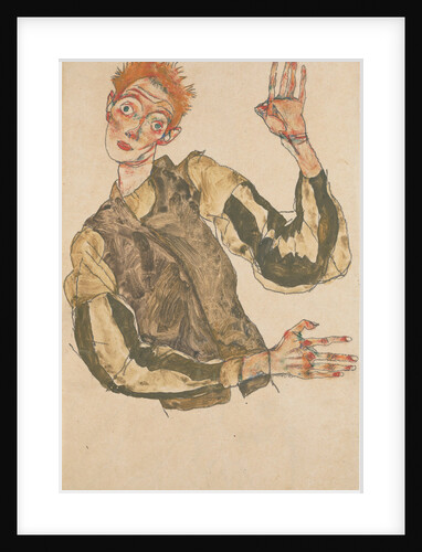 Self-Portrait with Striped Armlets, 1915 by Egon Schiele