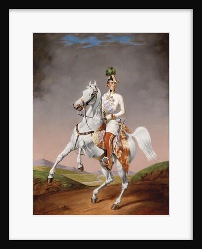 Portrait of Franz Joseph I of Austria on horseback, 1855 by Lilly König
