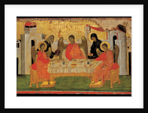 The Hospitality of Abraham (Old Testament Trinity), ca 1380 by Byzantine icon