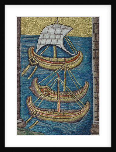 The Roman galleys. Mosaic from Ravenna, copy by Classical Antiquities