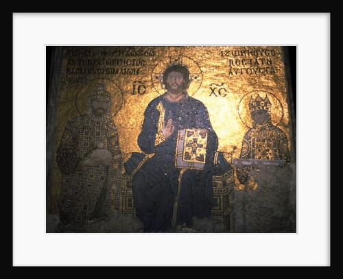 Christ Pantocrator between Emperor Constantine IX Monomachus and the Empress Zoe, ca 1020 by Byzantine Master