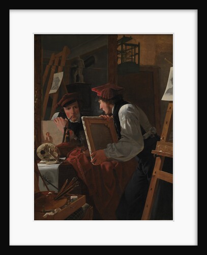 A Young Artist Examining a Sketch in a Mirror, 1926 by Wilhelm Bendz