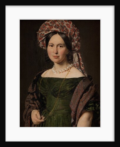 Cathrine Jensen, née Lorenzen, the Artists Wife Wearing a Turban, 1842-1843 by Christian Albrecht Jensen