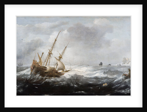 Ships in a Storm on a Rocky Coast, 1614-1618 by Jan Porcellis
