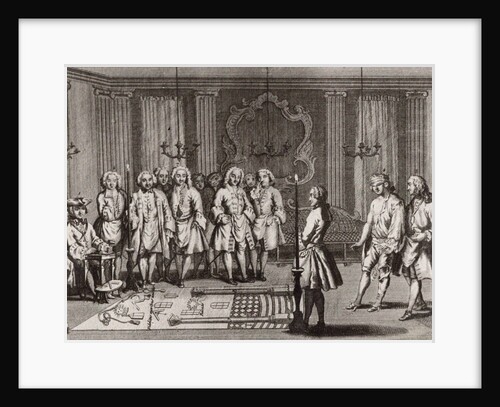 The French Freemasons initiation ceremony, 18th century by Anonymous