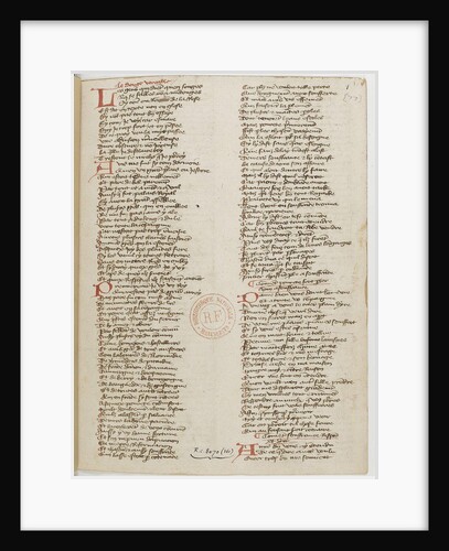 Ménagier de Paris, a manuscript page, 1393 by Anonymous master