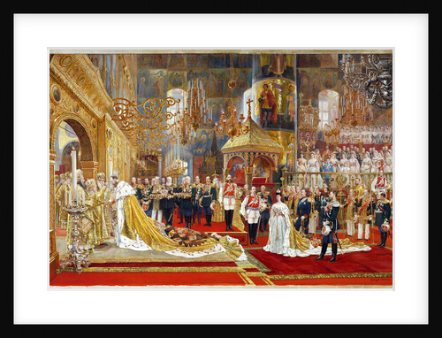 Coronation of Empreror Alexander III and Empress Maria Fyodorovna, 1883-1888 by Georges Becker
