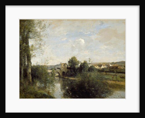 Seine and Old Bridge at Limay, 1872 by Jean-Baptiste Camille Corot
