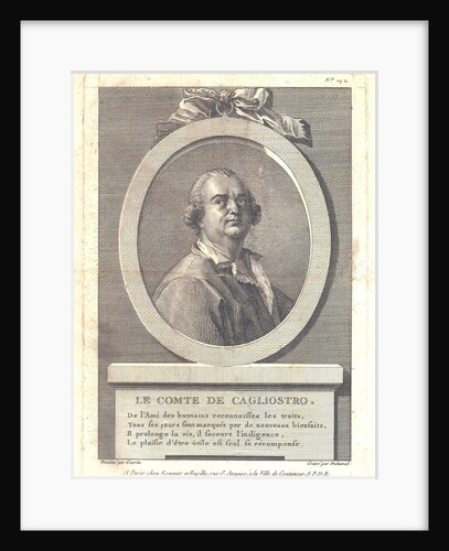 Count Alessandro di Cagliostro, 1781 by Henri-Louis Duhamel du Monceau