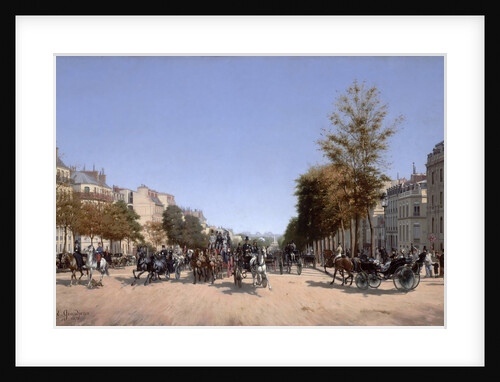 View of the Champs-Elysees from the Place de lEtoile in Paris, 1878 by Edmond Grandjean