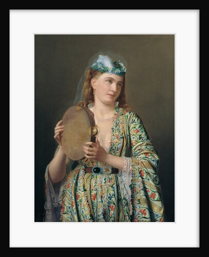 Portrait of a Lady of the Court Playing the Tambourine, Second Half of the 19th cen by Pierre Désiré Guillemet