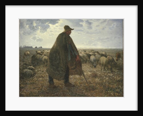 Shepherd Tending His Flock, Early 1860s by Jean-François Millet