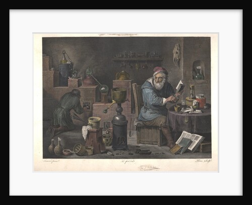 The Alchemist (after painting by David Teniers), Late 18th cent by Jacques Louis Perée