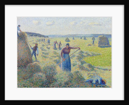 The haymaking, Éragny by Camille Pissarro