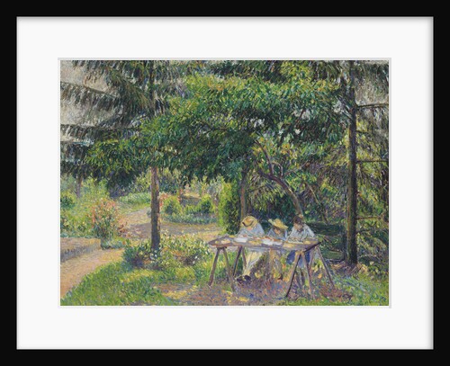 Children seated in the garden at Eragny (Enfants attablés dans le jardin à Eragny), 1892 by Camille Pissarro