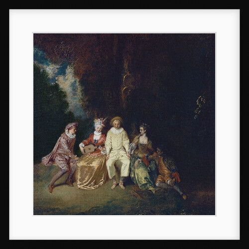 Pierrot Content, ca 1712 by Jean Antoine Watteau