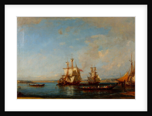 Caiques and Sailboats at the Bosphorus, Second Half of the 19th cen by Felix-Francois George Ziem