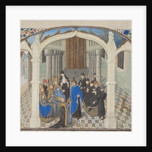 The coronation of Baldwin II on 1118. Miniature from the Historia by William of Tyre, 1460s by Anonymous