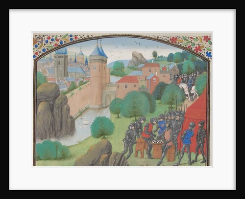 Soldiers playing dice before the city of Caesarea. Miniature from the Historia by William of Tyre, 1460s by Anonymous