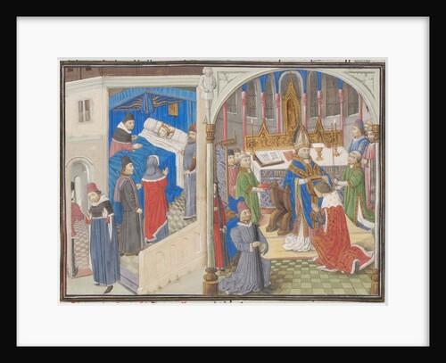 Death of Amalric I of Jerusalem. Coronation of Baldwin IV. Miniature from the Historia by William of Tyre, 1460s by Anonymous