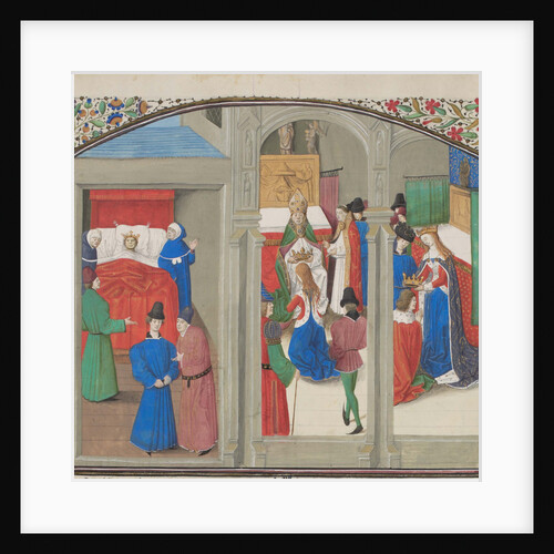 Death of Baldwin IV. Coronation of Guy of Lusignan. Miniature from the Historia by William of Tyre, 1460s by Anonymous