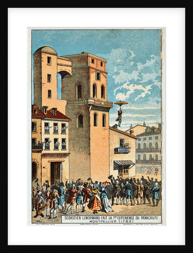 Lenormand jumps from the tower of the Montpellier observatory, 1783, 19th century by Anonymous