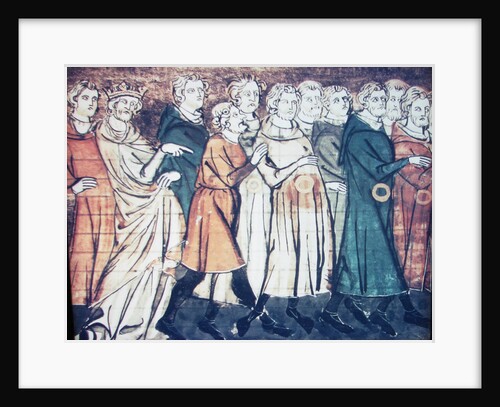 The expulsion of Jews from France in 1182 (A miniature from Grandes Chroniques de France), 1320s by Anonymous