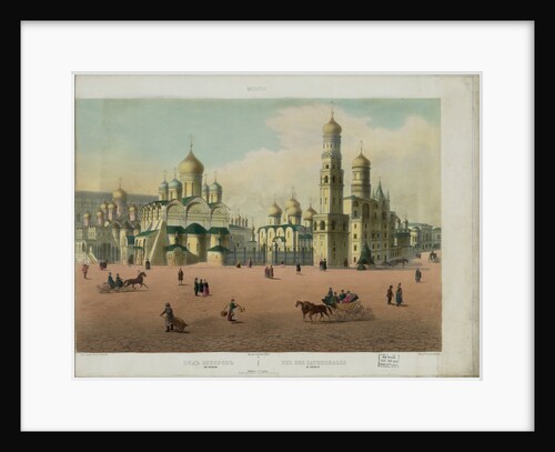 The Cathedral Square in the Moscow Kremlin (from a panoramic view of Moscow in 10 parts), ca 1848 by Philippe Benoist