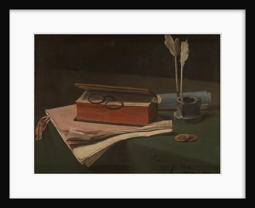 Still Life with Book, Papers and Inkwell, 1876 by François Bonvin