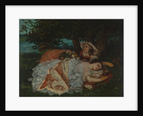 Young Ladies on the Bank of the Seine, before 1857 by Gustave Courbet