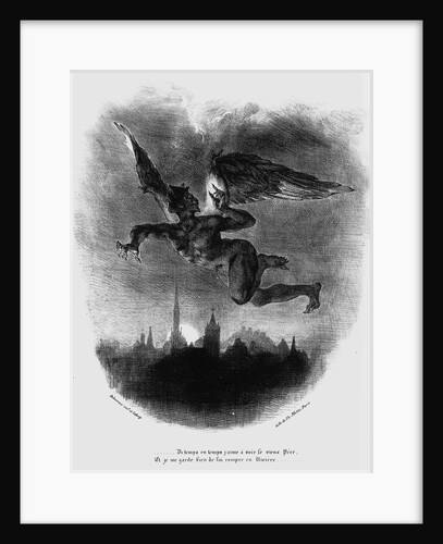 Mephistopheles Prologue in The Sky. Illustration to Goethes Faust, 1828 by Eugène Delacroix