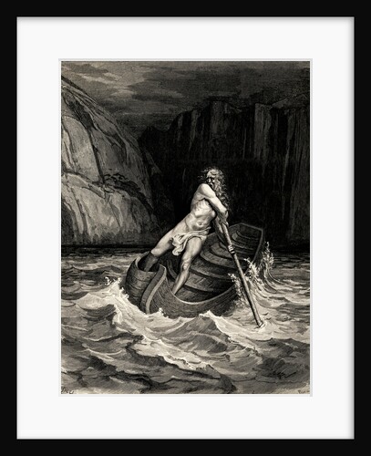 Arrival of Charon. Illustration to the Divine Comedy by Dante Alighieri, 1857 by Gustave Doré