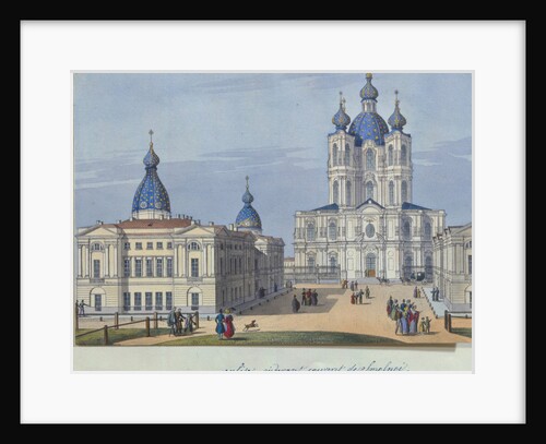 The Smolny Resurrection Cathedral in Saint Petersburg, 1830-1840s by French master