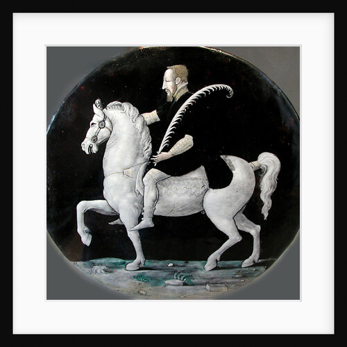 King Henry II of France on horseback (Plate), Mid of 16th cen by Léonard Limousin