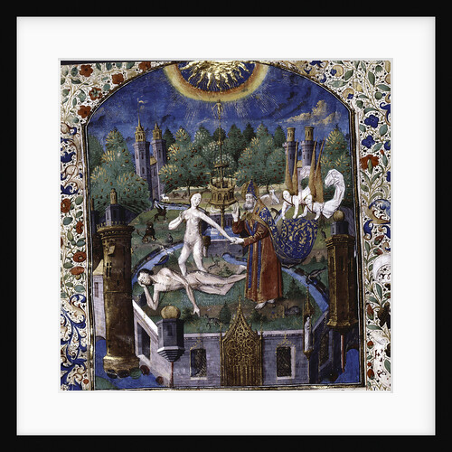 The creation of Eve from the body of the sleeping Adam (From De cleres et nobles femmes by Giovanni Boccaccio), 1450-1475 by Maître François