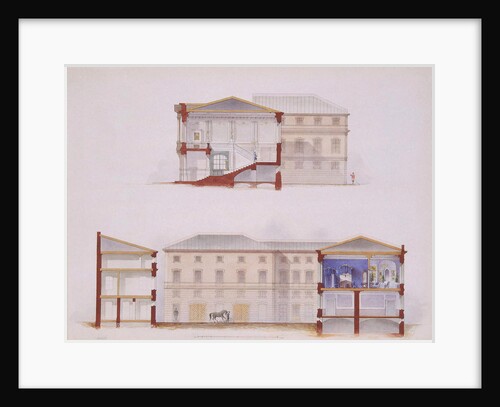 The Stroganov Palace in Saint Petersburg. Plan of the Facade and Section, 1865 by Jules Mayblum