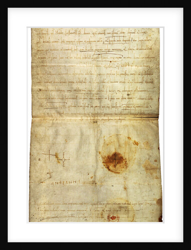 Diploma of Philip I in favor of the Abbey of St. Crépin in Soissons, with signature by Anne of Kiev, Queen of France, 1063 by Medieval Document