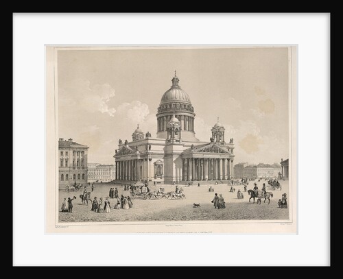 Saint Isaacs Cathedral As Seen From The Admiralteysky Prospekt by Auguste de Montferrand