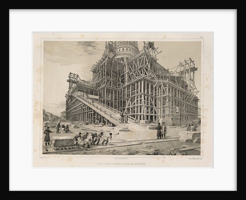 View of the Cathedral surrounded by wooden scaffolding by Auguste de Montferrand