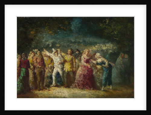 Torchlight Procession, 1870s-1880s by Adolphe-Thomas-Joseph Monticelli